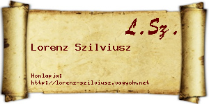 Lorenz Szilviusz névjegykártya